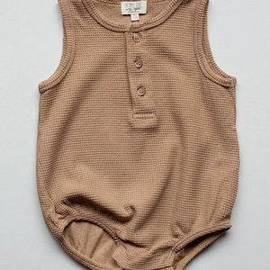 EUC The Simple Folk Seeker Romper 18-24M Clay Cotton Waffle - MAKE ME AN OFFER